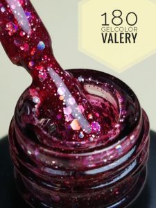 180 Bordeaux Roze Glitters Gellak
